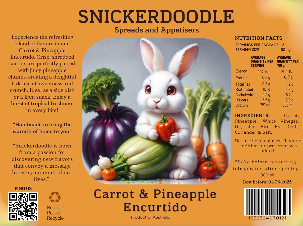 Carrot & Pineapple Encurtido - Snickerdoodle Spreads and Appetisers